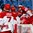 BUFFALO, NEW YORK - JANUARY 4: Team Denmark and Team Belarus get into a tussle in the dying minutes of the third period of their game during the relegation round of the 2018 IIHF World Junior Championship. (Photo by Andrea Cardin/HHOF-IIHF Images)

